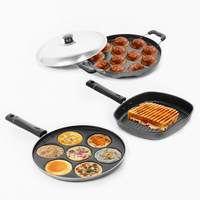 Sumeet Nonstick Essential Combo Set (Multi Snack Maker - 7 Pcs + Grill Pan - 22cm + Grill Appam Patra - 12 Pcs) NA Pan 23 cm diameter with Lid @ Rs 1070