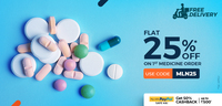 Flat 25% OFF on prescribed medicines + Assured Paytm Cashback up to Rs.500 (New Users Only)