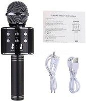 JD WS-858 Wireless Handheld Bluetooth Mic with Speaker (Bluetooth Speaker) Audio Recording and Karaoke Feature Microphone Handheld 858  (Black)