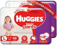 Huggies Wonder Pants Large Size Diapers Combo Pack of 2, 46 Counts Per Pack (92 Counts) @831 (Apply 50 Rs coupon)