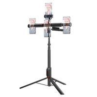 BlitzWolf® BW-BS11 All In One Multifunctional Selfie Stick bluetooth Remote Live Tripod for Phones Sport Camera Black