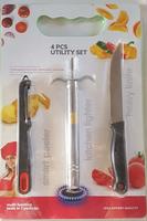 KITCHY-by Amar Impex 4 Pcs Utility Set (1 Premium Gas Lighter, 1 Knife, 1 Chopping Board & 1 Peeler) Green Kitchen Tool Set (Pink) worth Rs. 599 for Rs. 99