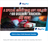 Paypal Sending 100 rs Voucher For Christmas
