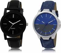 Analogue Black Dial Men's and Women's Watch Combo @ 157