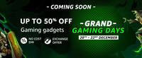 Grand Gaming Days :  Up to 50% off on Gaming Gadgets + 10% off via BOB credit cards (20th - 22nd December)