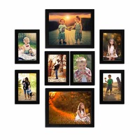Random Photo Frames (Synthetic Wood, 34 cm x 26 cm x 14.5 cm, Black, Set of 8) Rs.408