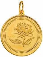 Sri Jagdamba Pearls 22kt 1 Gram Flower Gold Coin Cum Pendant @3256