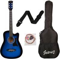 Juarez JRZ38 / BLS ACOUSTIC 38" Linden Wood Acoustic Guitar  (Blue Sunburst)