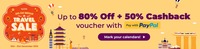 Get 50% Cashback upto 800₹ on 1st ever PayPal Transaction on Klook 