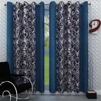 Homely Eyelet Abstract Door Curtain, Set of 2-7 Ft, Blue @ 199

