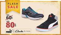 Flat 80% off on top brands footwear (Puma , Reebok, Adidas)