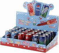 New Coke/Pepsi Can Shape Ball Pens with Keychain - Pack of 24Pcs