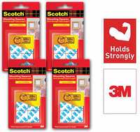 Scotch Double Sided Foam Tape Pre-Cut Squares 1" 20 Nos (Pack of 4) 