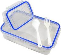 Flipkart SmartBuy Lock & Fit Small (800ml+125ml) with Folk & Spoon 2 Containers Lunch Box @ Rs 99