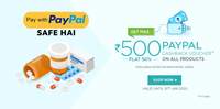  Netmeds: Instant 50% upto 500 on using first ever paypal transactions