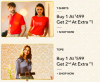 Buy 2 T-Shirts, Tops, Jeans & Much More From Rs.499