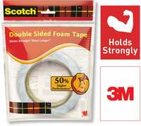 Scotch Double Sided Foam Tape (length 3m , width 24mm) @72  

Collect 10% Coupon