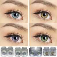 Soft Eye Combo Pack of 4 Pairs of Monthly Color Contact Lenses (Sky Blue, Hazel,Green & Violet) (Zero Power/Lenses Only)
