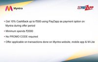 Myntra :- Get 10% Cashback upto 500₹ using Payzapp