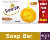 50% Off : Santoor Glycerine PureGlo Soap 125g (Pack of 6) at Rs.189