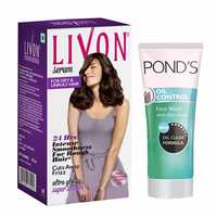 52% Off : Livon Serum For Dry & Unruly Hair, 100 ml with Free Ponds Oil Control Face Wash, 50 gm at Rs.120