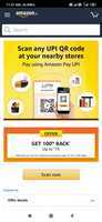 Amazon: Get 100% Cashback upto to Rs.75 on scan and pay