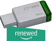 (Renewed) Kingston DataTraveler 16GB USB 3.0 Flash Drive (Silver and Green)