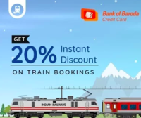 Train Ticket Booking Offers- Flat 20% off upto Rs.100 on Goibibo & Makemytrip using Bank of Baroda Credit Card