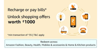 Recharge or Pay bill of min Rs.35 and unlock offers worth Rs.1000 for shopping on Amazon.in