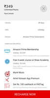 Airtel New Plan Recharge 349 to Get Amazon prime for 1Month +2GB/Day+Truly Unlimited calls For 28 days 