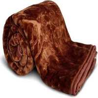 RJ CRAFT Floral Single Mink Blanket  (Microfiber, Brown)