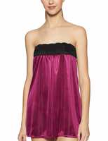 Klamotten Women's Baby Doll (B21W_Wine_Free Size)