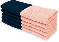 Swiss Republic Cotton 460 GSM Face Towel (Pack of 10, Dark Blue & Pink)