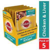Pedigree Wet Dog Food - For Adult Dogs (Pack of 5)