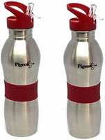Pigeon Stainless Steel 700 ml Playboy Sports Multipurpose Water Bottle (Silver and Red)-Set of 2 Rs. 499
