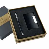 Parker Vector Chrome Trim Black Roller Ball Pen with Free Card Holder (Black)