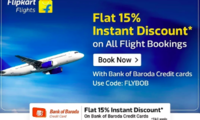 15% discount on flights using BOB credit cards