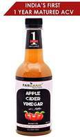 FARGANIC Apple Cider Vinegar with Strand of Mother Raw, Unfiltered and Undiluted for Weight Loss Management (500 ml)
