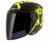 Vega Lark Victor Dull Black Neon Yellow Helmet, M