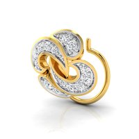 Pristine Fire Yellow Gold and Diamond Nose Pin for Women