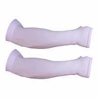Autofy Anti- Sweat UV Sun Protection Arm Sleeve/Arm Cover With Thumb Hole (Freesize, Light Blue, Set of 2)

