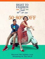 (Last day) Myntra Right To Fashion Sale Starting From 18th -21st Jan at Flat 50- 80% off