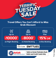 Easemytrip Terrific Tuesday :- Get 10% Discount upto 10000₹ on International Flights & Get 35% Discount upto 8000₹ on International Hotels using Kotak Mahindra Bank Cards