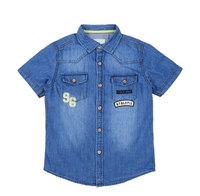 Pantaloons Junior Dark Blue Cotton Washed Shirt
