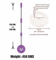 Eco Alpine Stainless Steel Universal Mop Rod + 1 Refill (Purple)