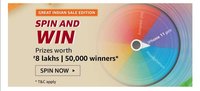 Amazon great Indian sale - Spin & Win (pay balance, bus ticket 200 off on 500, more)