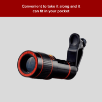 72%off  12X Zoom Wide Angle HD Telescope Lens For Mobile Camera