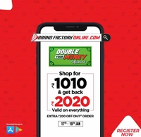 BrandFactoryOnline Double Money Weekend 17-19 Jan :- Shop For 1010₹ & Get 2020₹ back || Extra 200₹ off on 1st Order