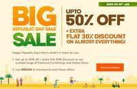 Pepperfry Big Republic day Sale : Up to 50% off + Extra flat 30% off (Till 20th Jan)