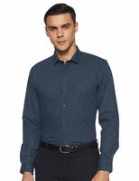 Peter England Men's Plain Slim Fit Formal Shirt (PESFMSLFY63597_Black_39)@796